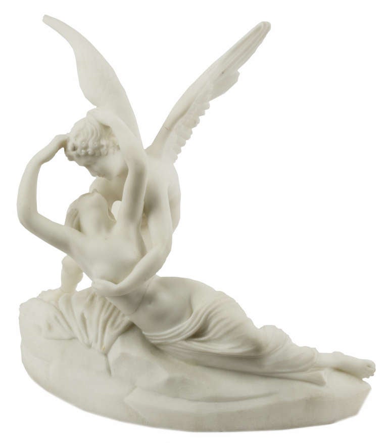 Psyche Revived by Cupid's Kiss in White Marble at 1stdibs