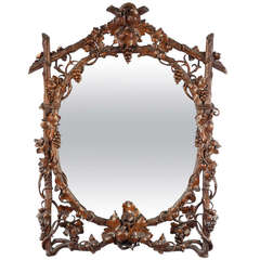 Black Forerst Grapevine Carved Walnut Mirror 5