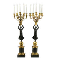 Monumental Pair of Napoleon III Gilt Bronze Candelabras 7