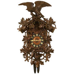 Antique A Large Black Forest Linden Wood Cuckoo Clock