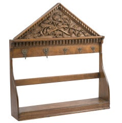 Antique A French Carved Walnut Pot Rack with Oak and Mulberries