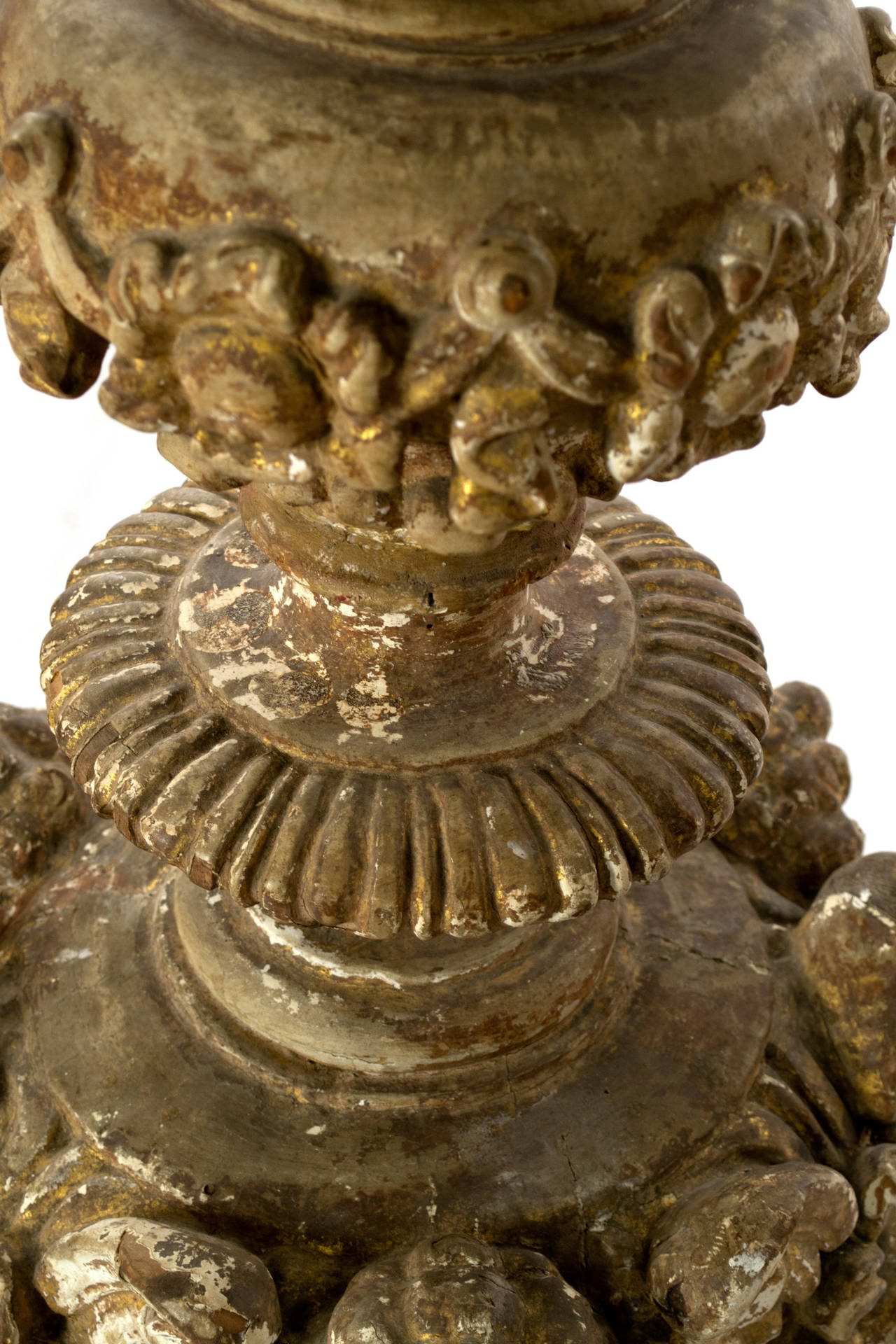 Wood Monumental Italian Carved and Gilt Candelabra For Sale