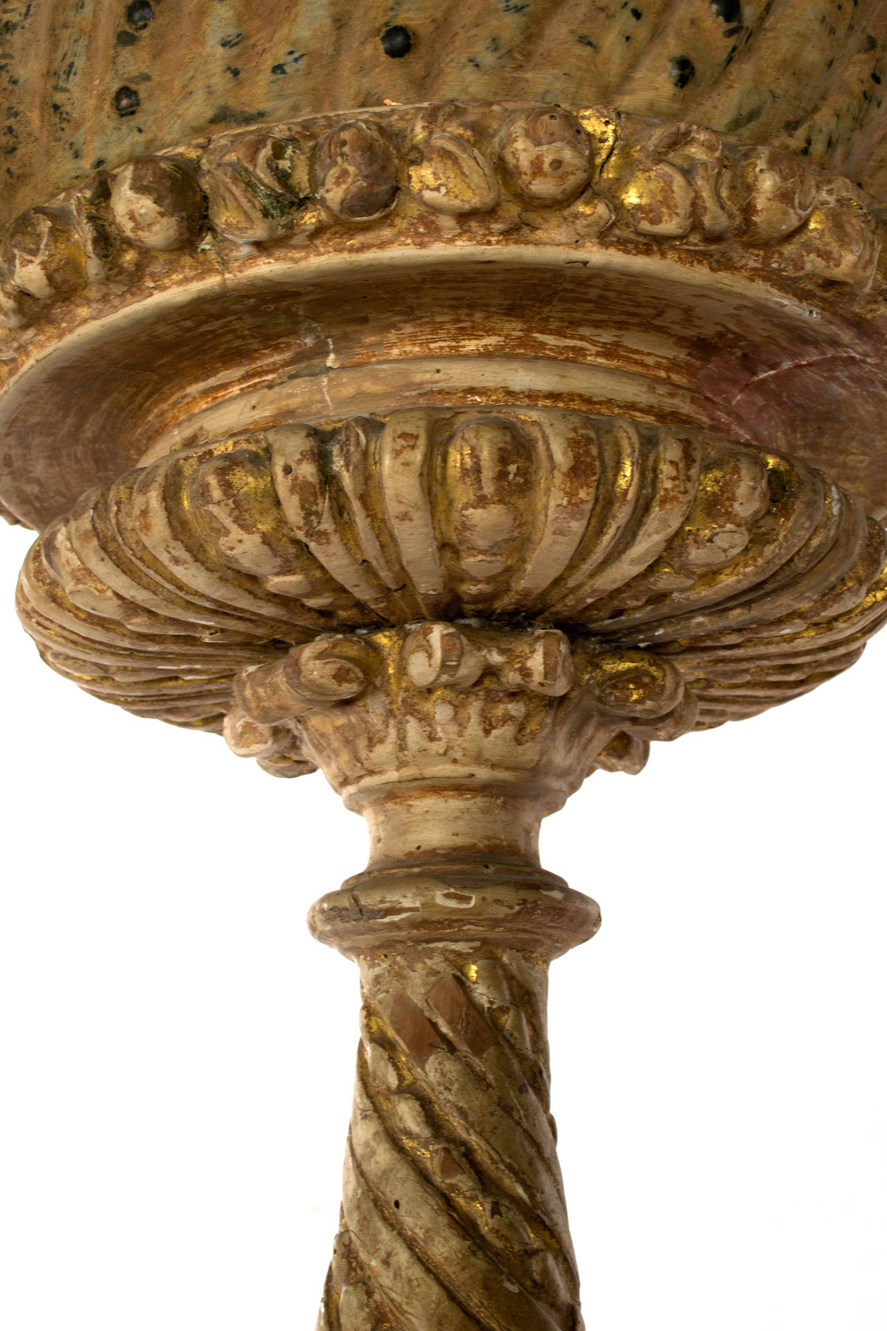 Monumental Italian Carved and Gilt Candelabra In Fair Condition For Sale In Salt Lake City, UT