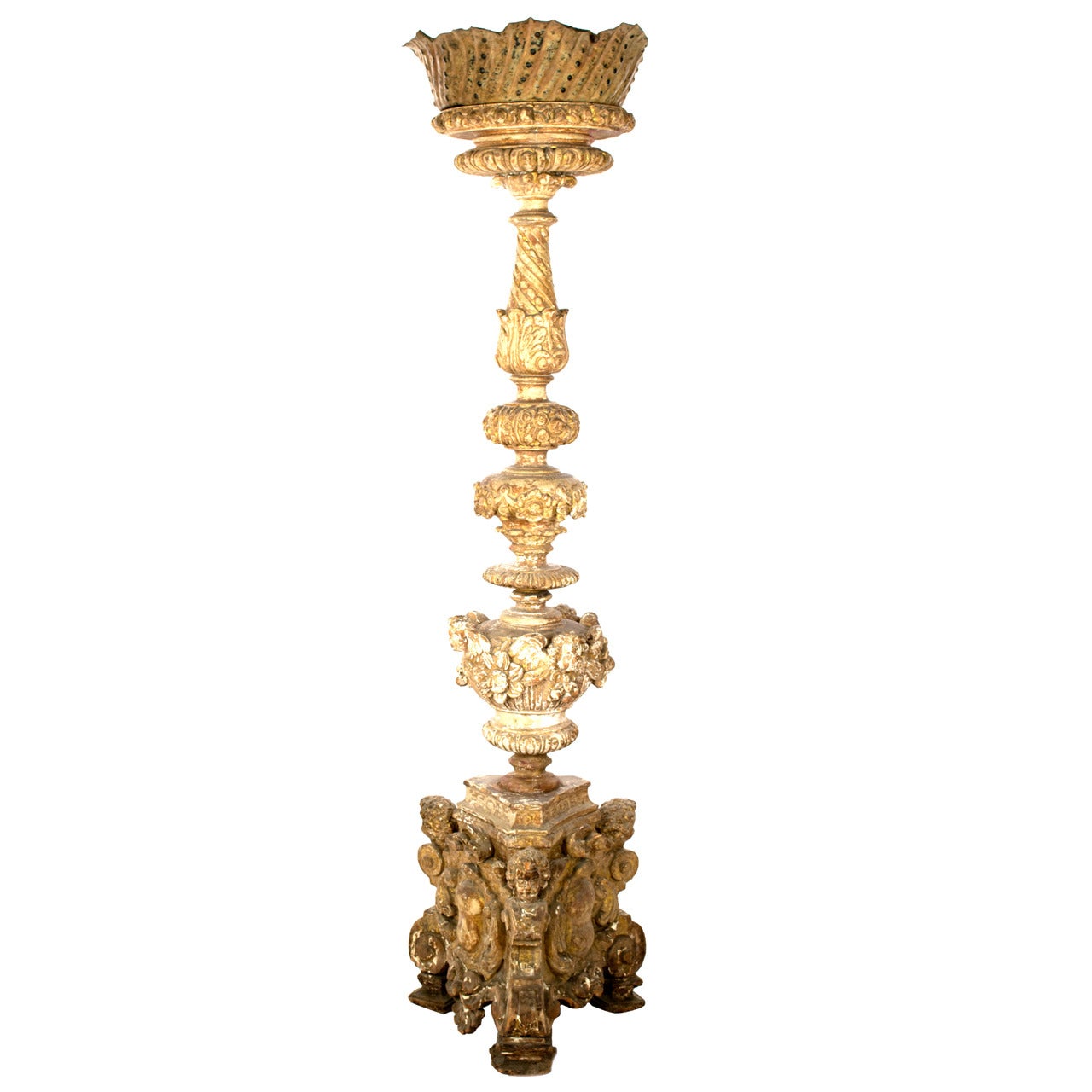 Monumental Italian Carved and Gilt Candelabra For Sale