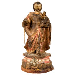 17th-Century Iberian Statue of a Saint