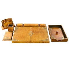 Gilt Leather Venetian Desk Set