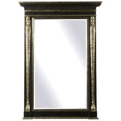 Large Ebonized and Silvered Tabernacle Framed Bevelled Mirror 8