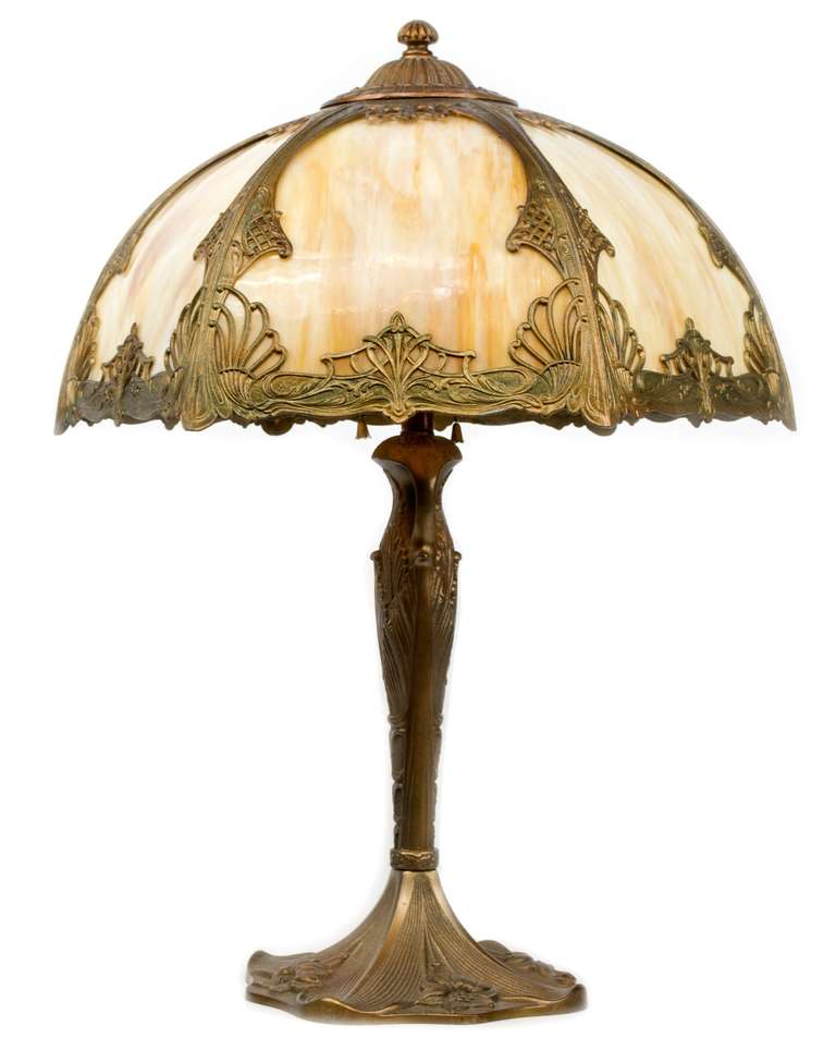 20th Century American Art Nouveau Bronze Table Lamp