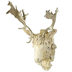 18K Gilt Fallow Deer Head 2