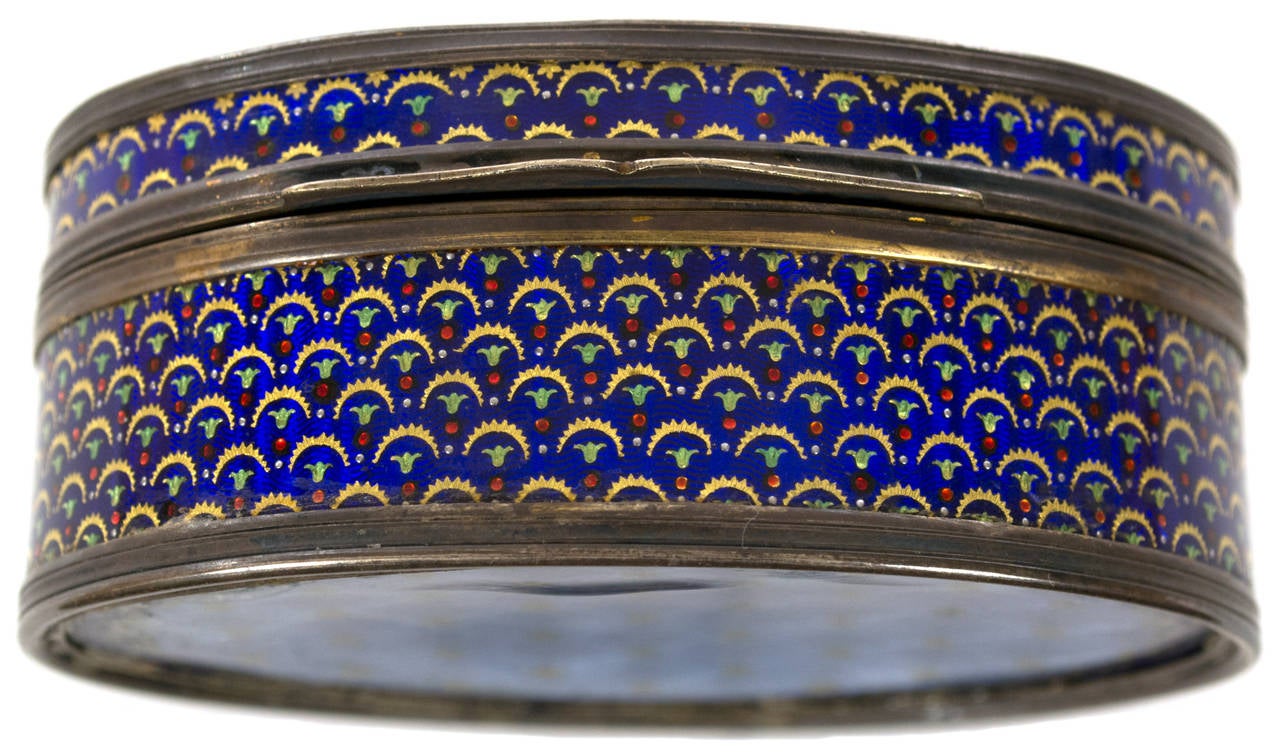 French Ovoid Limoges Enamel Snuff Box with Portrait at 1stDibs