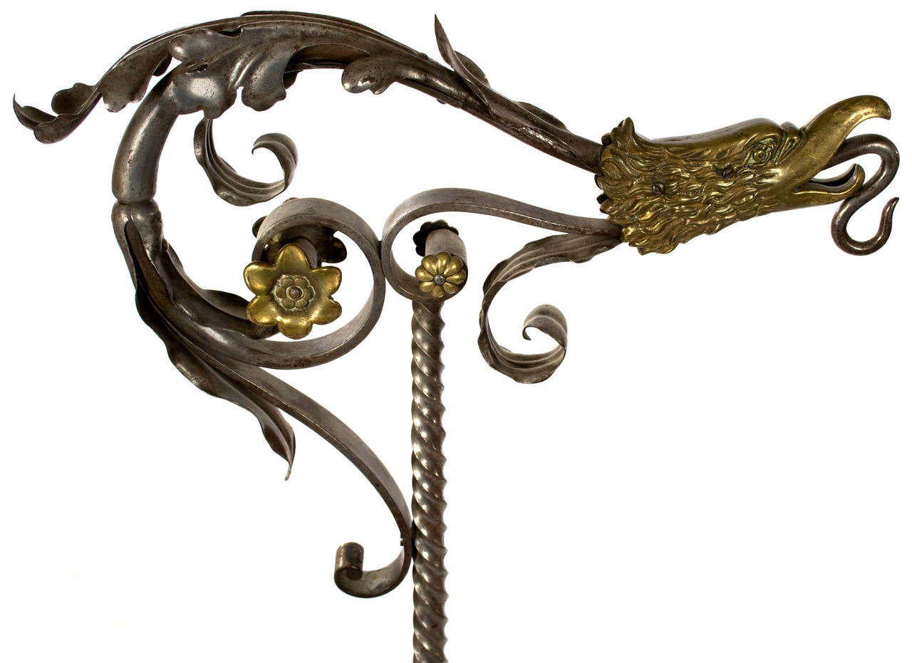 French Hand-Wrought Gilt Lantern Stand