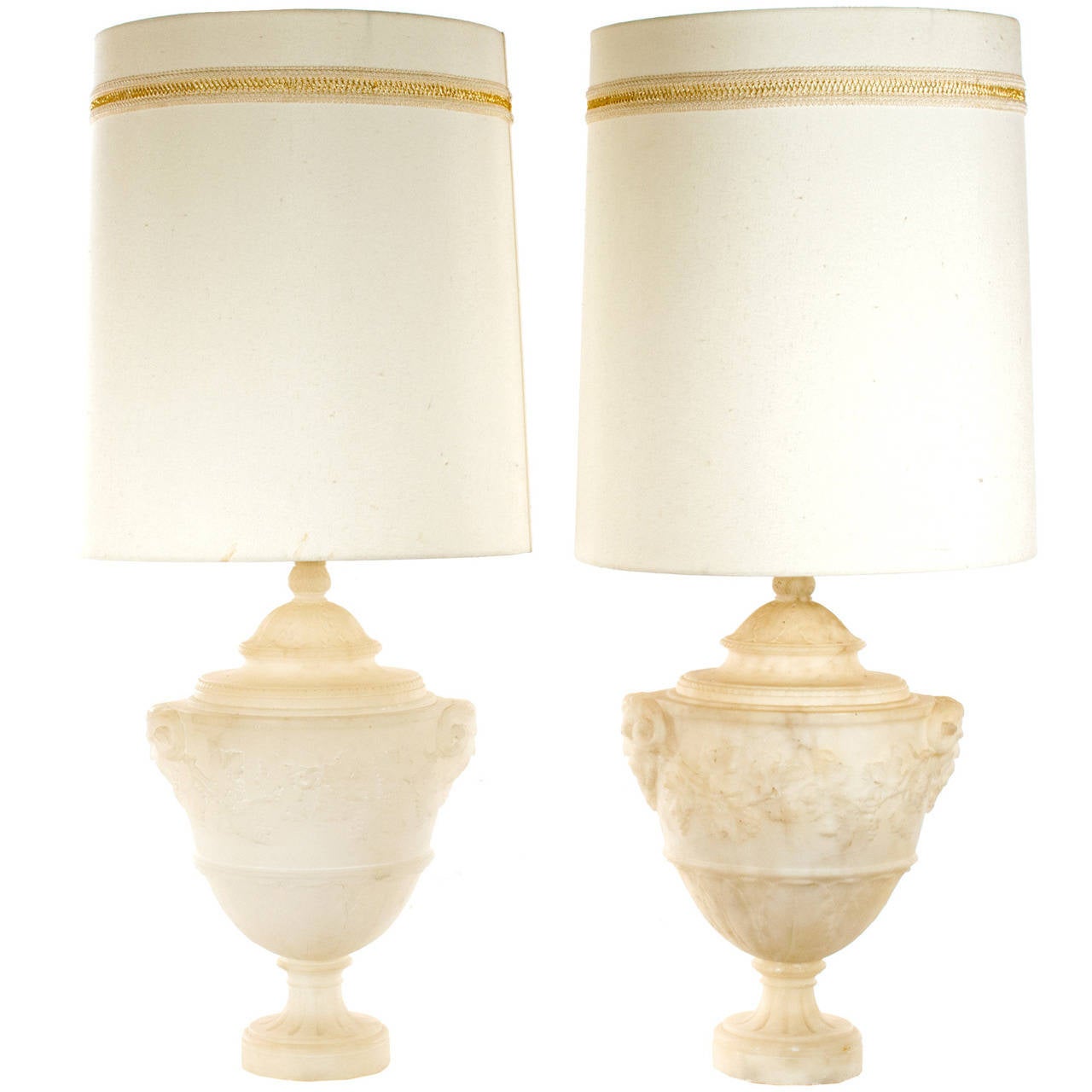 Pair Of Midcentury Carved Italian Alabaster Table Lamps At 1stdibs Pair Of Midcentury Carved Italian Alabaster Table Lamps For