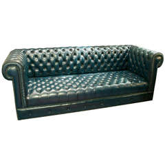 English Chesterfield Tufted Leather Sofa