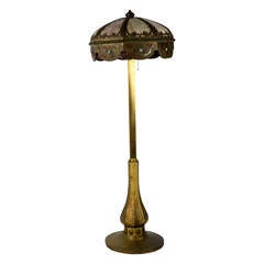 An American Art Nouveau Brass Floor Lamp