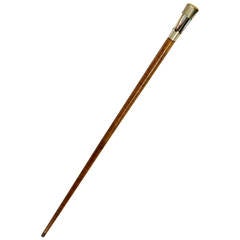 Leather Walking Stick Topped with Mother-of-Pearl Head