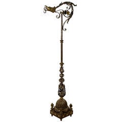 Antique French Hand-Wrought Gilt Lantern Stand