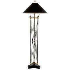 Italian Neoclassical Floor Lamp in Brass and Nickel