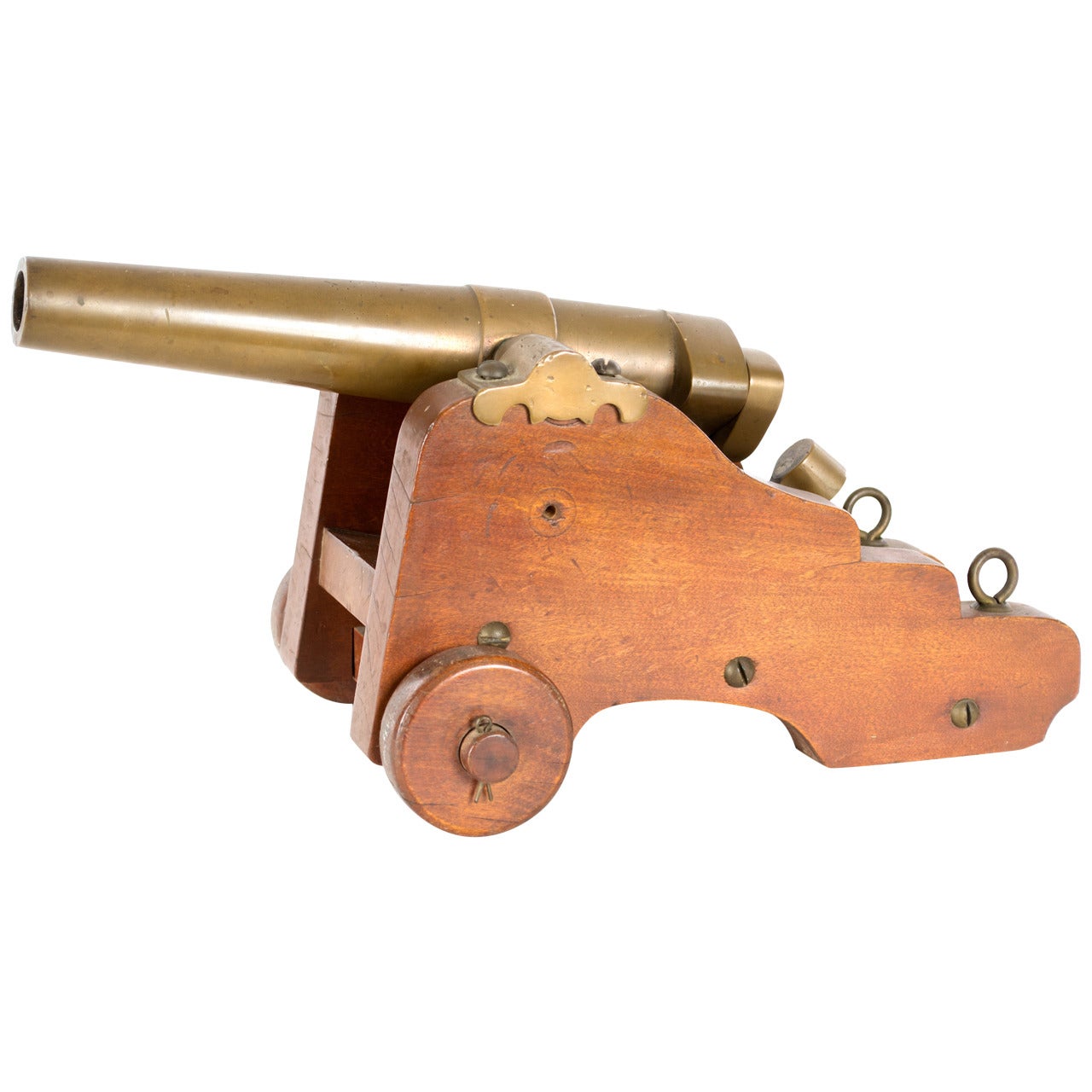 Cast Bronze and Carved Wood Signal Cannon
