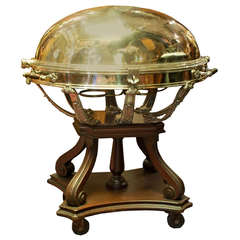 Monumental English Chafing Dish or Server on Rolling Stand