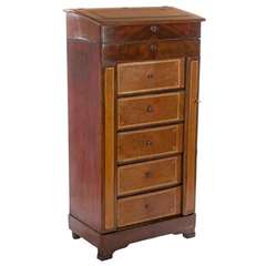 19th Century French Walnut and Gilt Leather Standing Desk