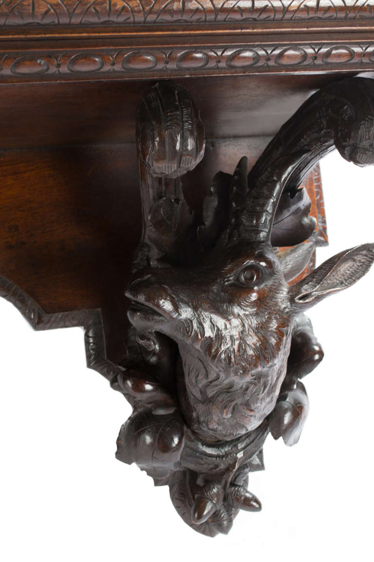 A 19th Century Black Forest Wall Shelf in Carved Linden Wood In Good Condition In Salt Lake City, UT
