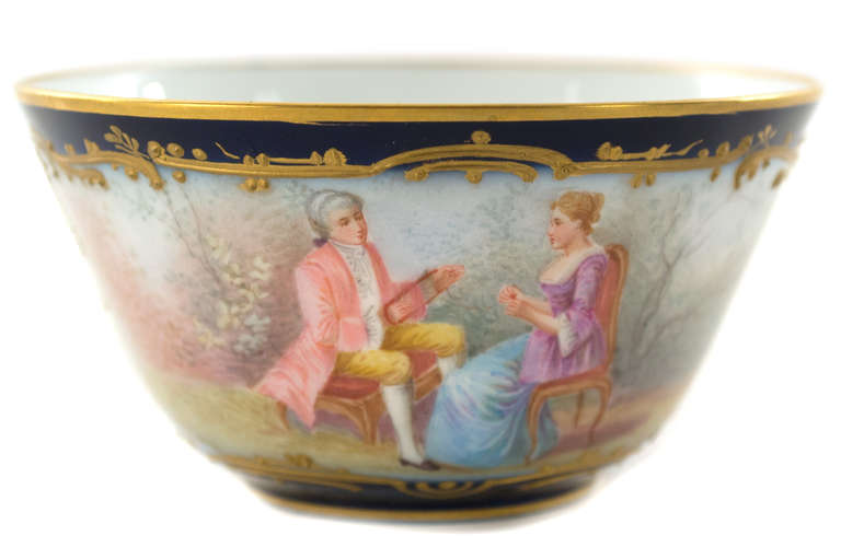 French Cobalt Blue and Gold Sèvres Porcelain Tea Service