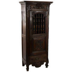 Antique 18th Century Carved French Walnut Cabinet from Provence