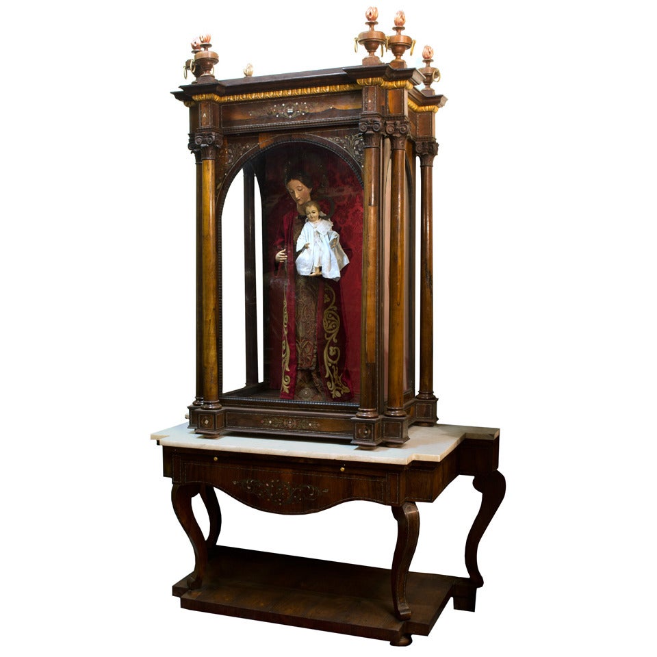 A Monumental Portuguese Cabinet For Saint With The Crest Of The Royal Family