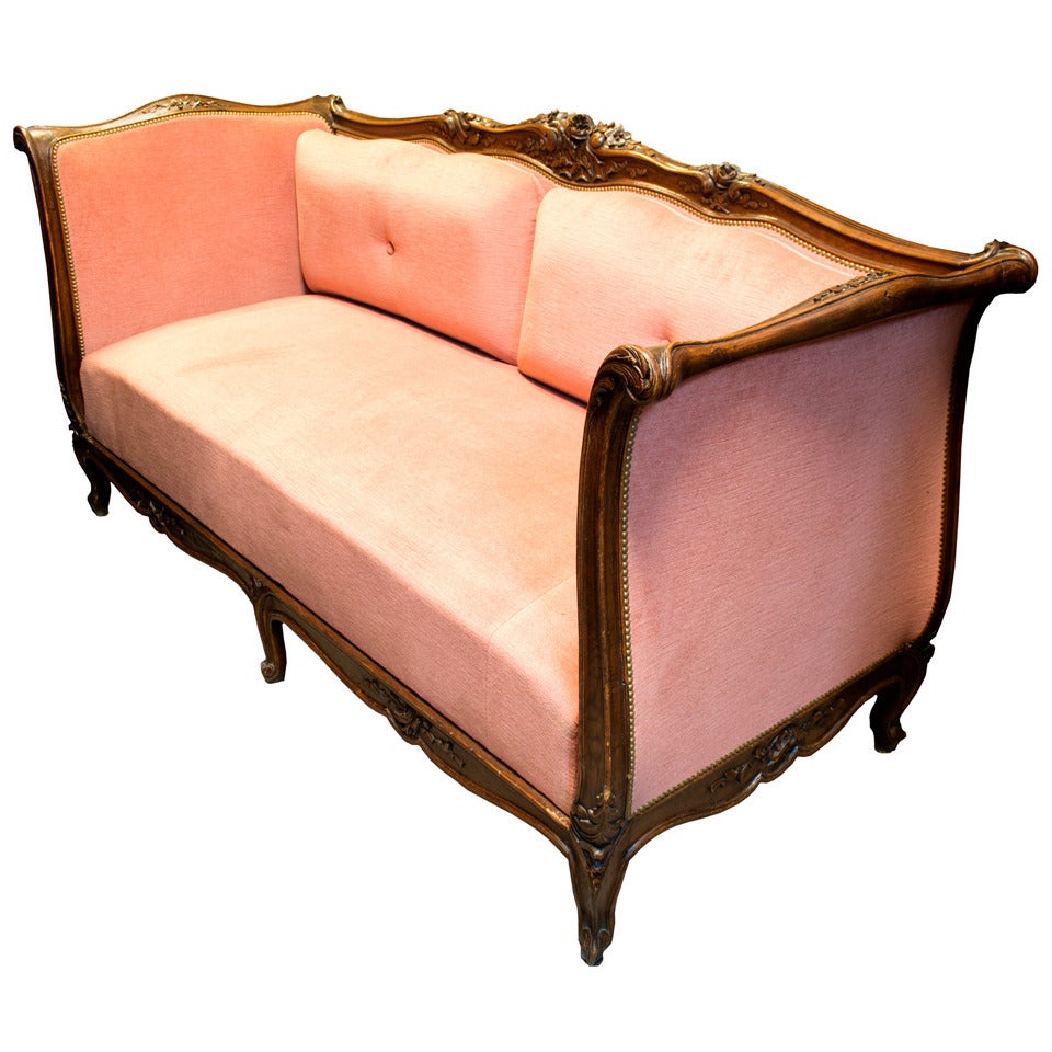 French Walnut Louis XV Couch For Sale