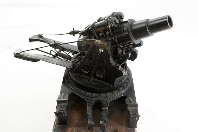 20th Century Bronze and Marble Scale Model of a WWI Gun