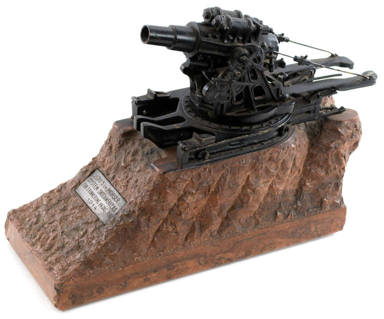 Bronze and Marble Scale Model of a WWI Gun 2