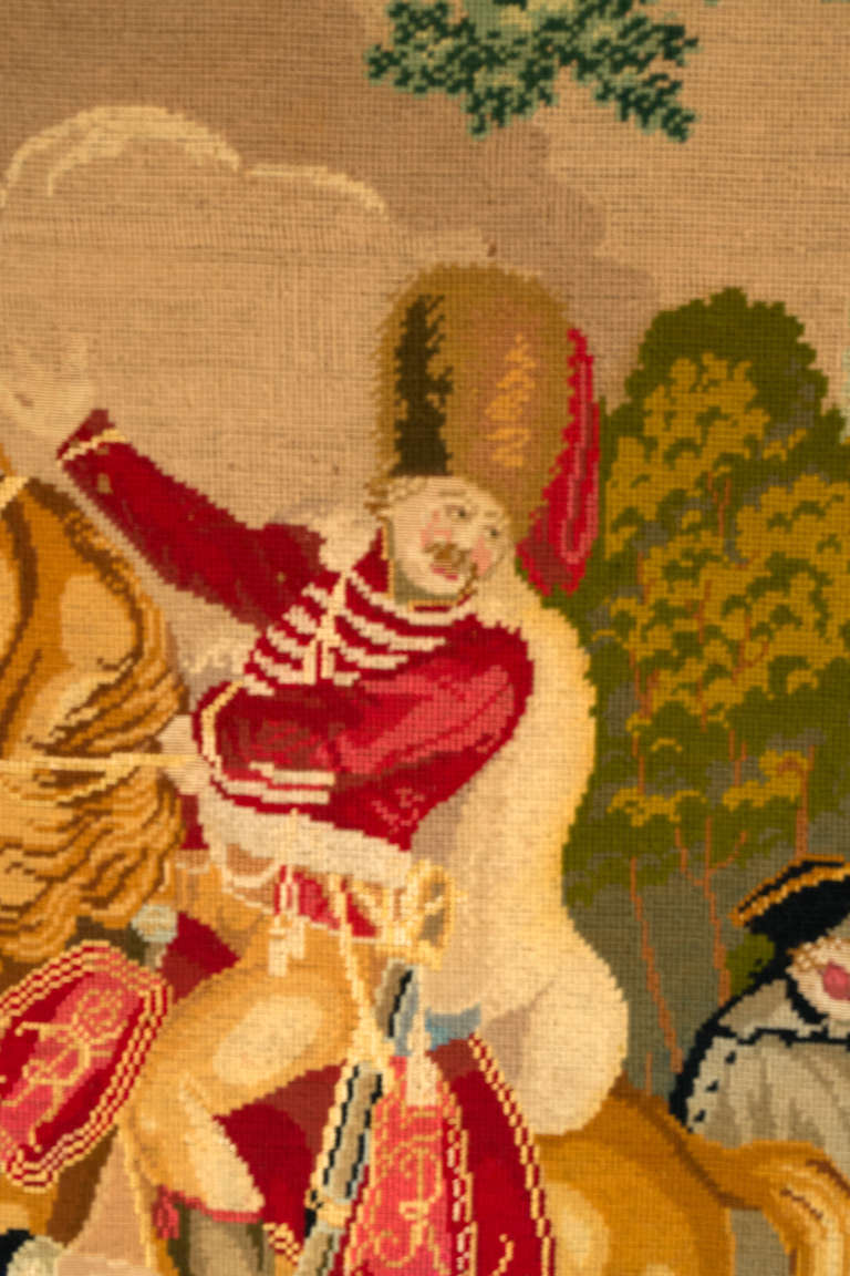 19th Century British Needlepoint and Bead Painting In Good Condition In Salt Lake City, UT