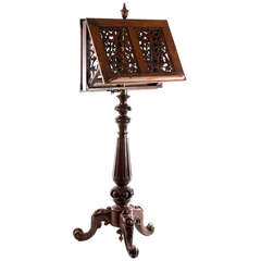 English Double-Sided Mahogany And Brass Lectern or Music Stand