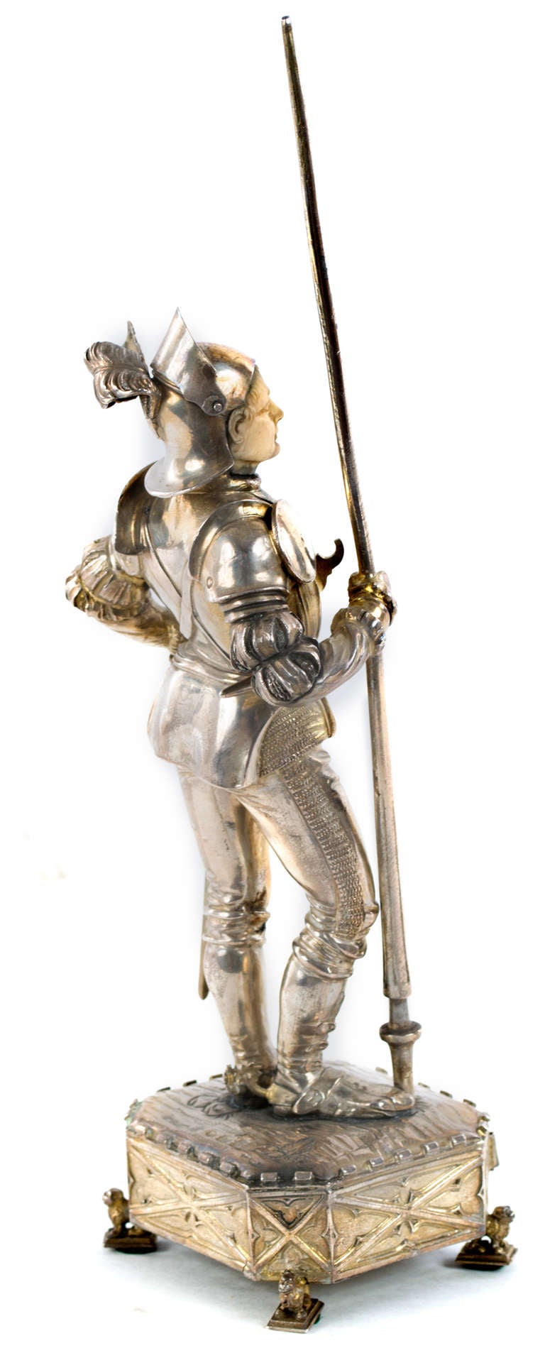 German Sterling Silver Statuette of St. Hubert In Good Condition In Salt Lake City, UT