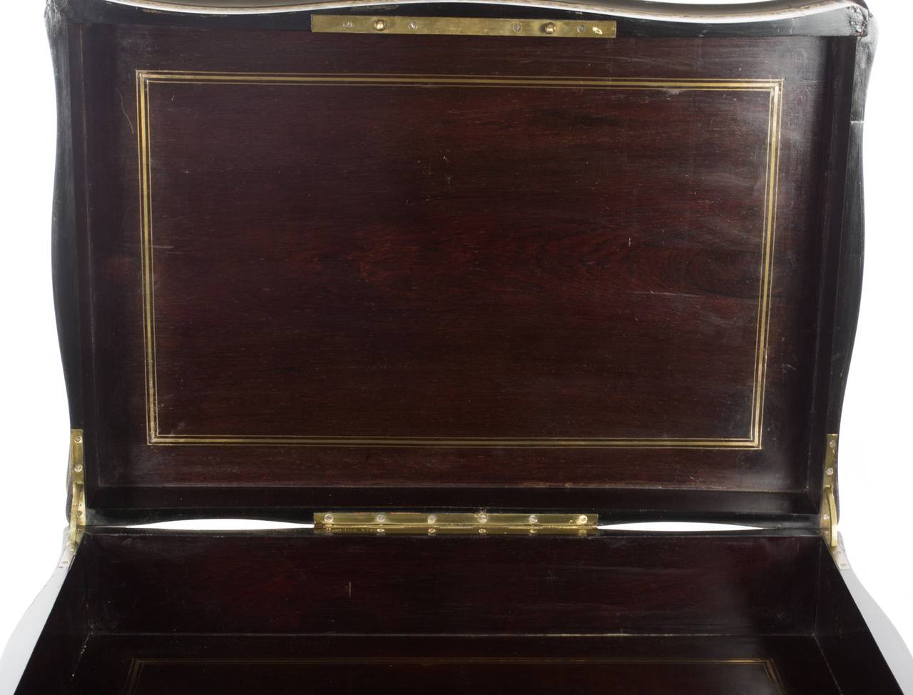19th Century Ebony Box by Tahan Inlaid with Brass