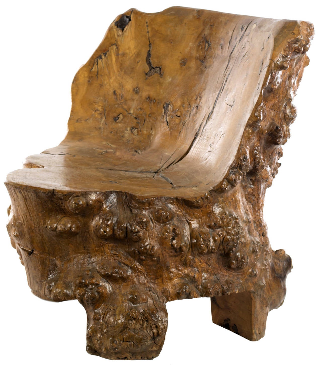 Pair of Mid-Century Burl Wood Chairs 2