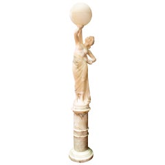Monumental Marble and Alabaster Sculptural Lamp