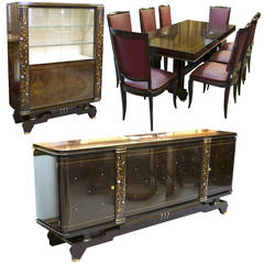 French Art Deco Jules Leleu Style Dining Room Suite 3