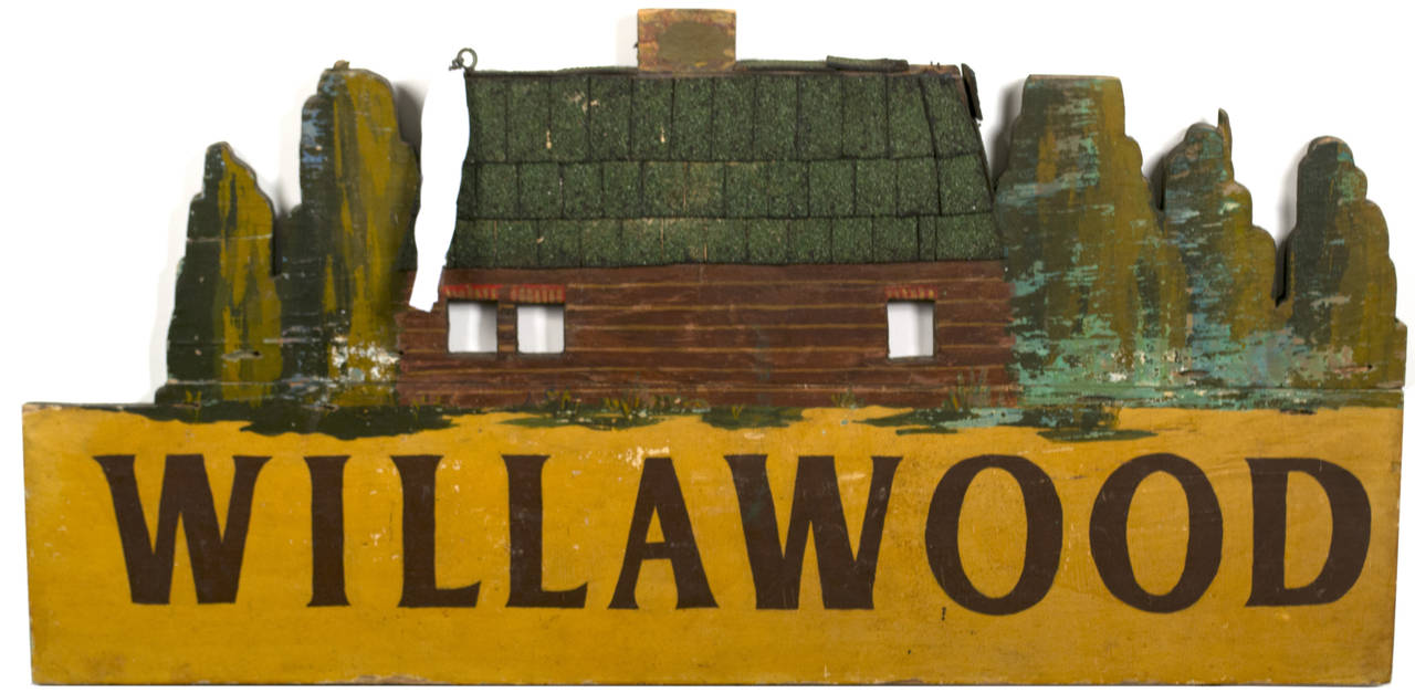 Grant wood is perhaps best known for his iconic painting American Gothic. His depictions of rural life have become synonymous with that post-impressionist era of Americana.

This sign was painted in the early 1930s by Wood for his 