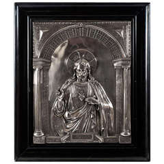 Vintage Large Low Relief Sculpture of Jesus