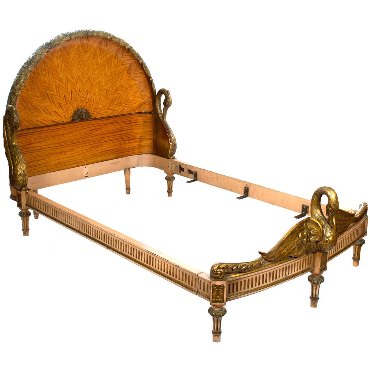 A French Art Deco Swan Bed For Sale at 1stdibs