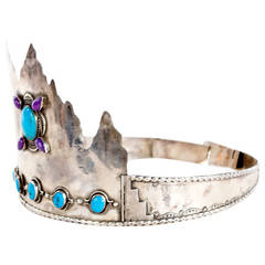 Vintage Miss Navajo Silver and Turquoise Crown