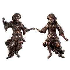 Pair of Large 18th Century Angels