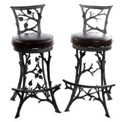 Pair of Sculptural Branch Barstools 6