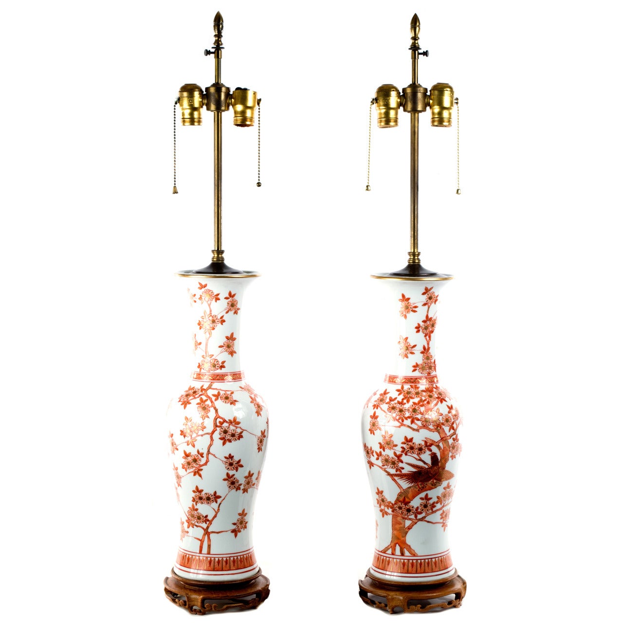 Pair of Large Lamped Baluster Vases