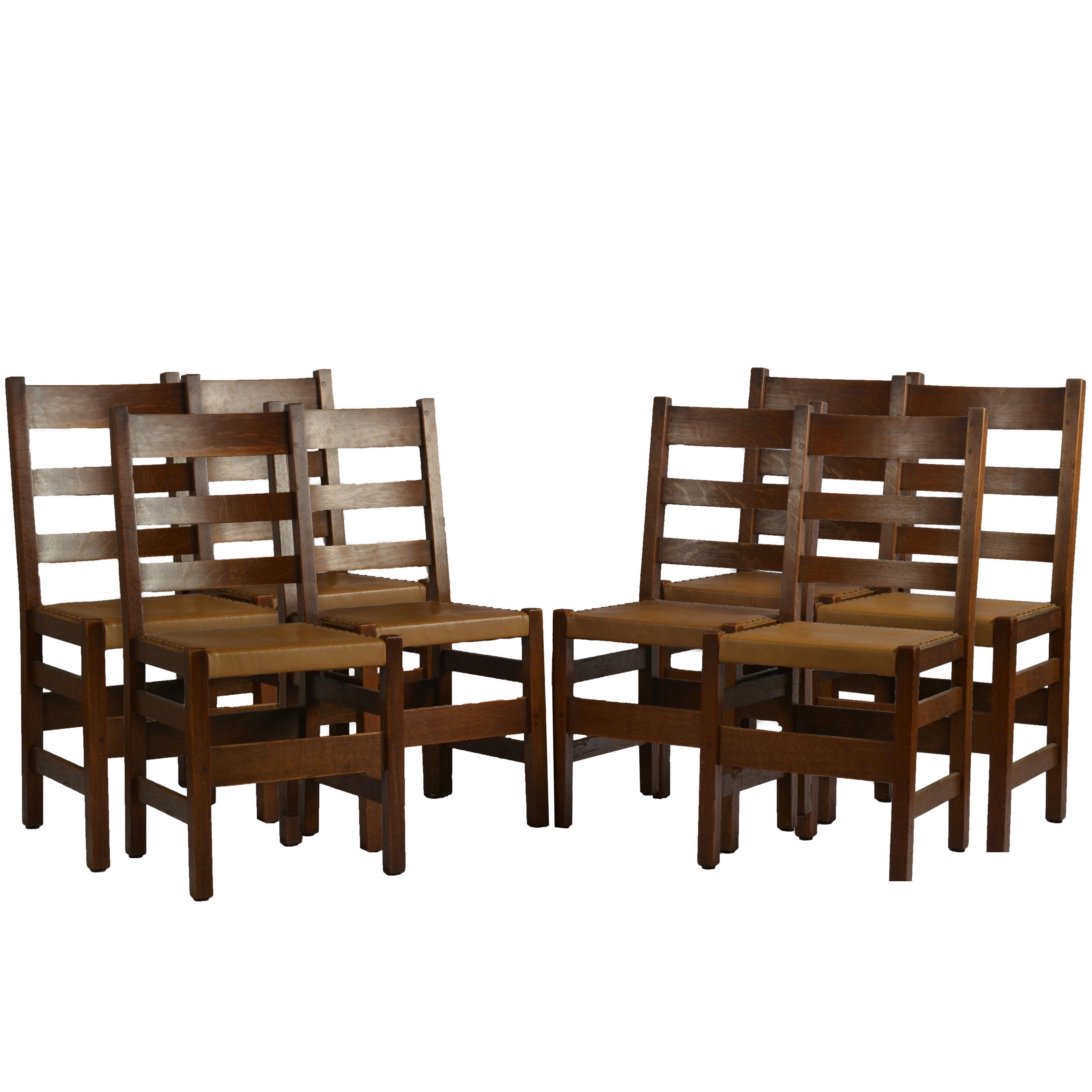 Set of Eight Stickley Arts & Crafts Chairs
