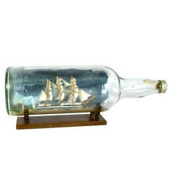 Midcentury Ship in a Bottle of Amerigo Vespucci