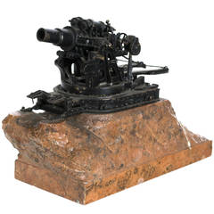 Bronze and Marble Scale Model of a WWI Coastal Gun
