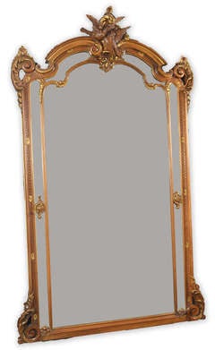 Louis XV Style Mantel Mirror with Love Birds