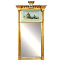 Period Neoclassical English Verre Églomisé Mirror